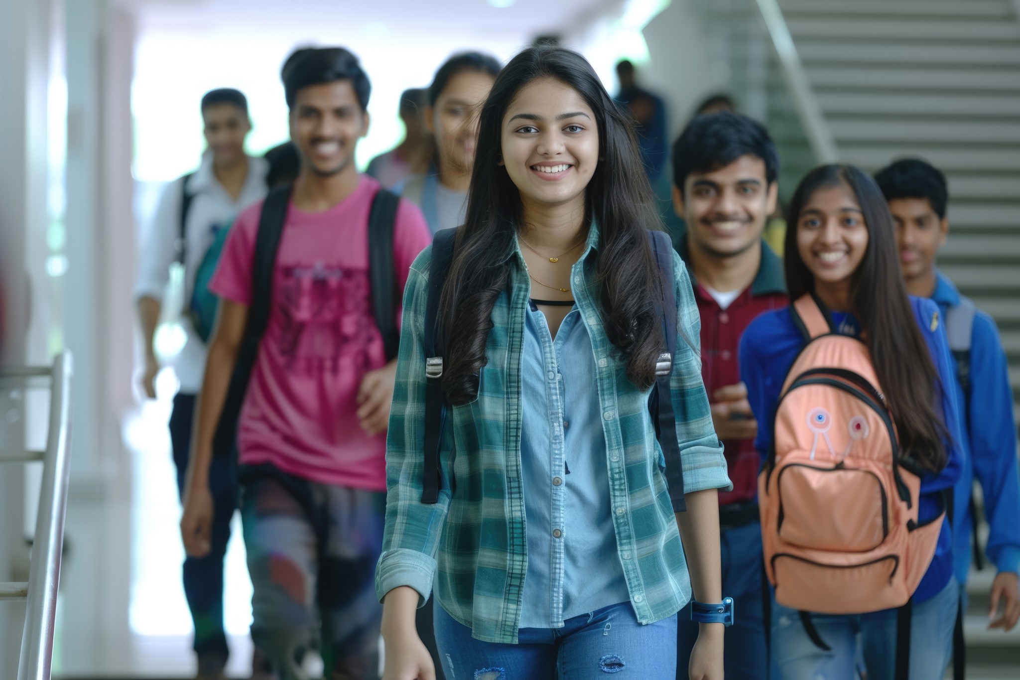 Students walking on campus