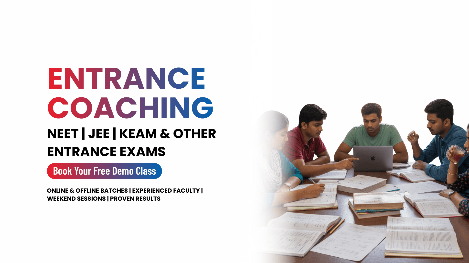 Young students studying together